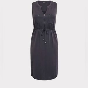 Torrid Mini-Challis Zip Front Shirt Dress